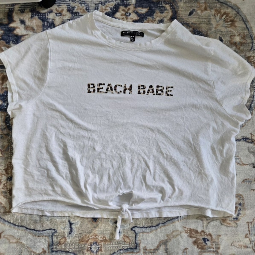 Brunette x Koy Resort White  beach babe shirt